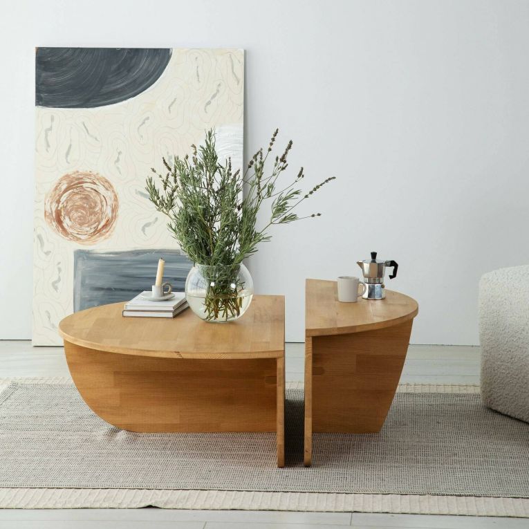 Tavolino salotto irregolare quercia 90x60x35h cm - Azim