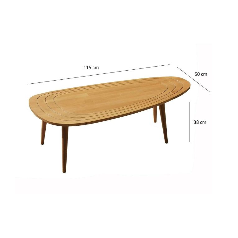 Tavolino salotto ovale rovere 115x50x38h cm - Eugenia