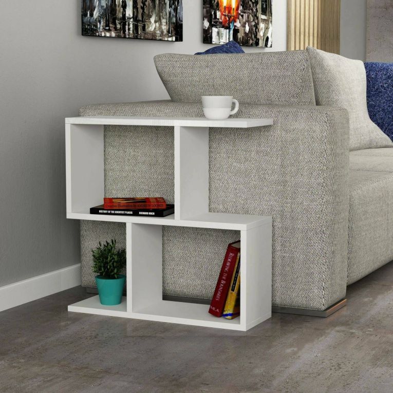 Tavolino salotto rettangolare bianco 60x20x60h cm - Fabrizia