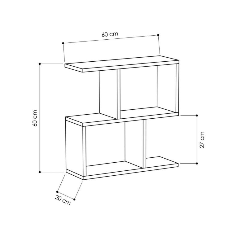 Tavolino salotto rettangolare bianco 60x20x60h cm - Fabrizia