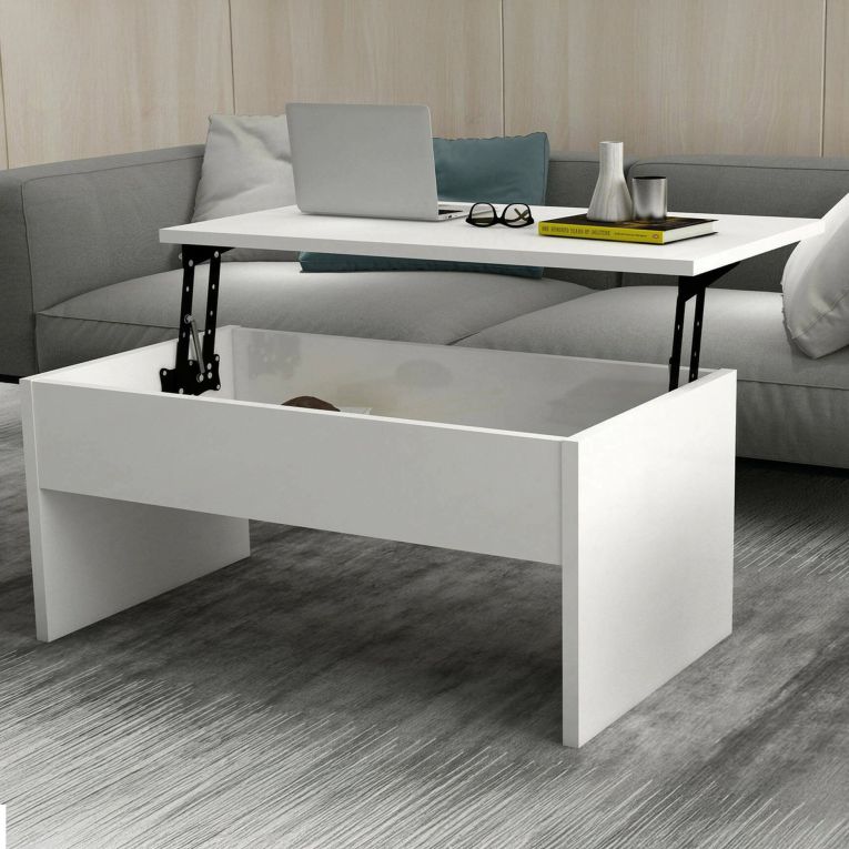 Tavolino salotto rettangolare bianco 90x45x52h cm - Marinone