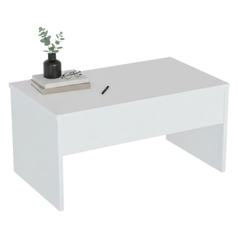 Tavolino salotto rettangolare bianco 90x45x52h cm - Marinone