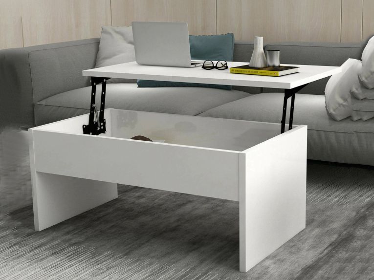 Tavolino salotto rettangolare bianco 90x45x52h cm - Marinone