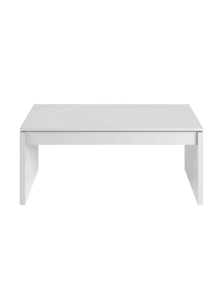 Tavolino salotto rettangolare bianco lucido 102x43x50h cm - Adrina