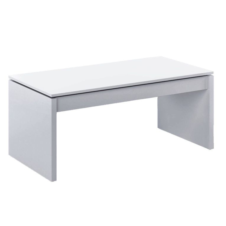 Tavolino salotto rettangolare bianco lucido 102x43x50h cm - Adrina