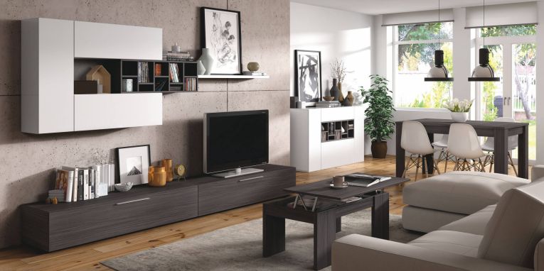 Tavolino salotto rettangolare grigio cenere 100x43x50h cm - Almo