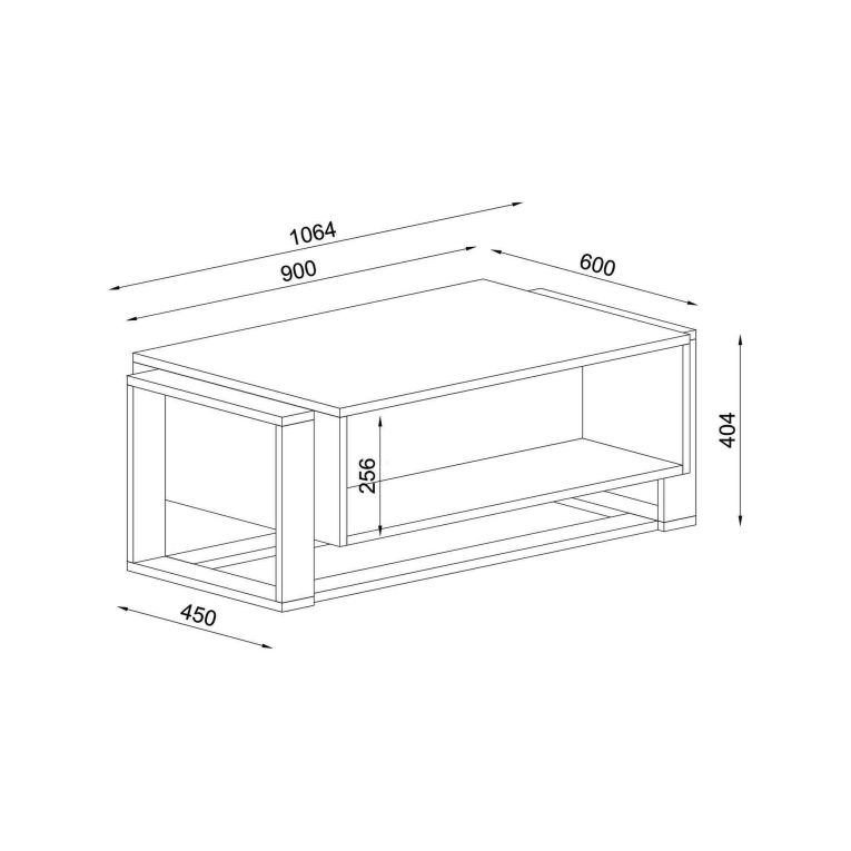 Tavolino salotto rettangolare nero e oro 106x60x40h cm - Gigliola