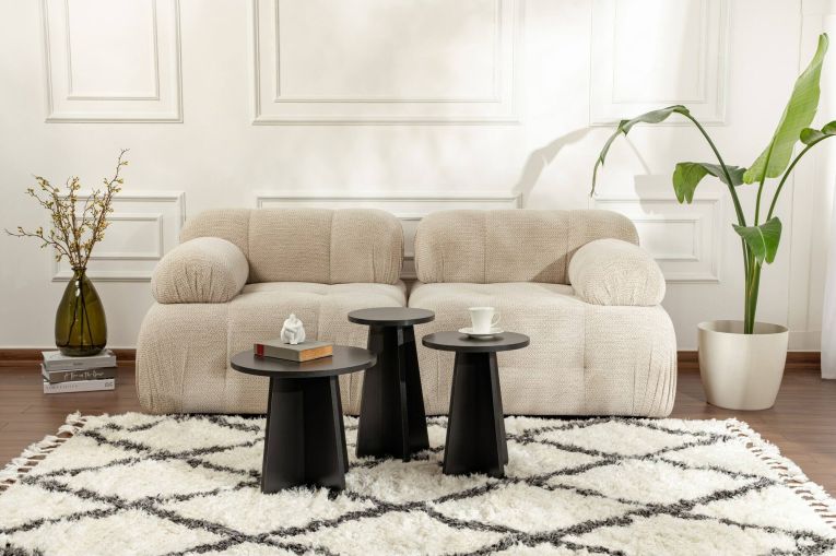 Tavolino salotto rotondo nero 43x43x48h cm - Amren