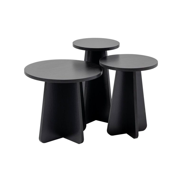 Tavolino salotto rotondo nero 43x43x48h cm - Amren