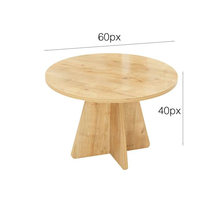 Tavolino salotto rotondo quercia 60x60x40h cm - Armanda