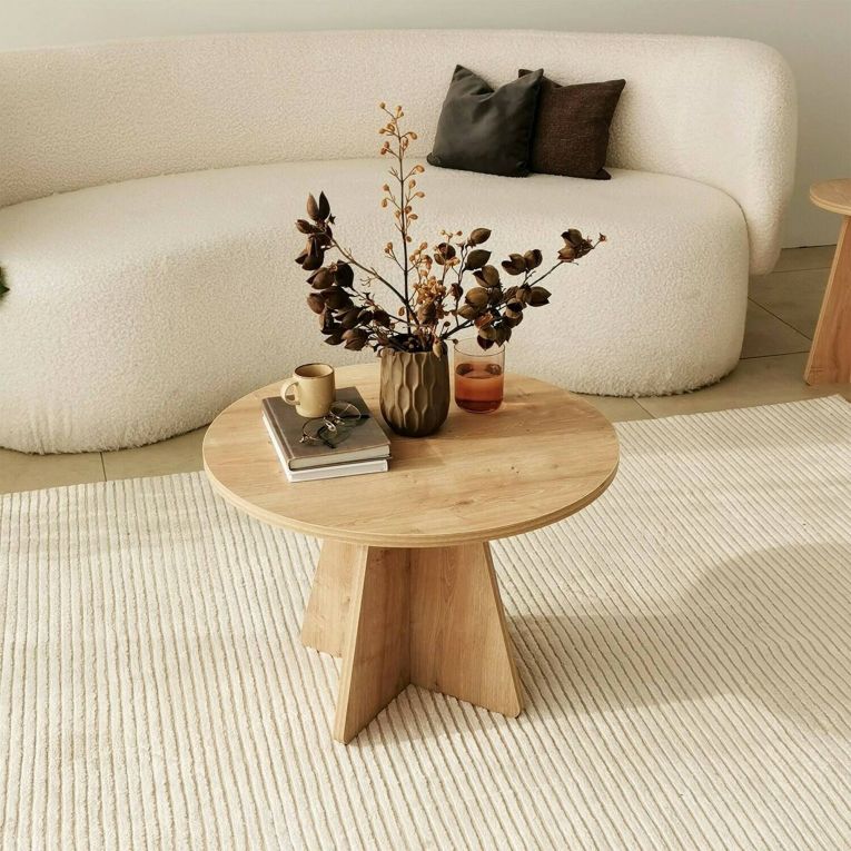 Tavolino salotto rotondo quercia 60x60x40h cm - Armanda