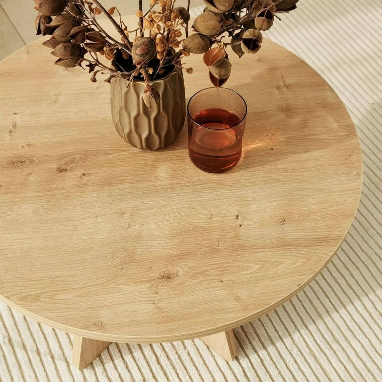 Tavolino salotto rotondo quercia 60x60x40h cm - Armanda