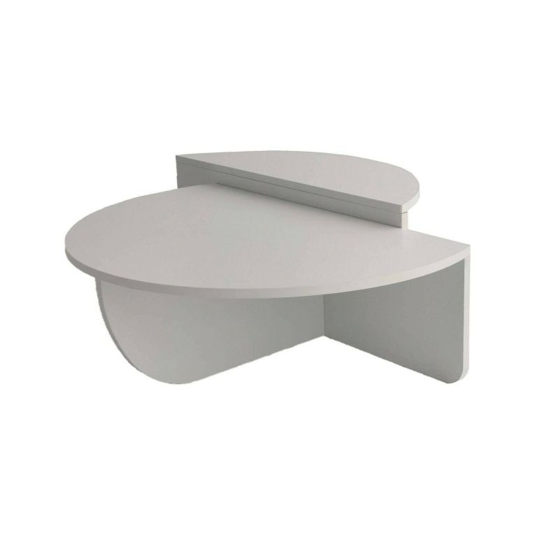 Tavolino soggiorno irregolare bianco 90x90x35h cm - Azim