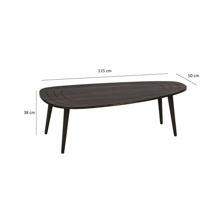 Tavolino soggiorno ovale antracite 115x50x38h cm - Eugenia