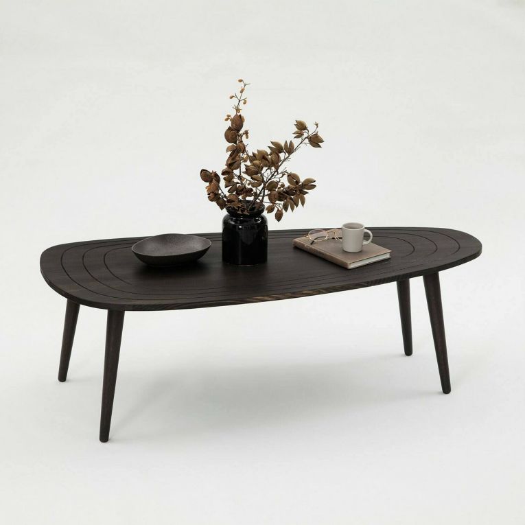 Tavolino soggiorno ovale antracite 115x50x38h cm - Eugenia