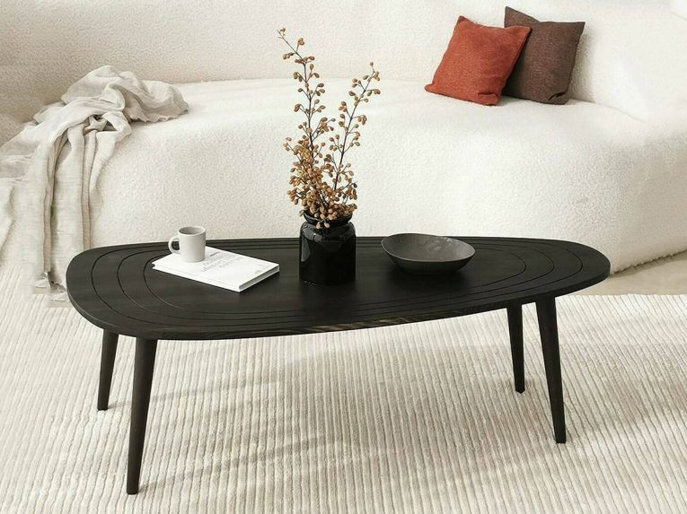 Tavolino soggiorno ovale antracite 115x50x38h cm - Eugenia