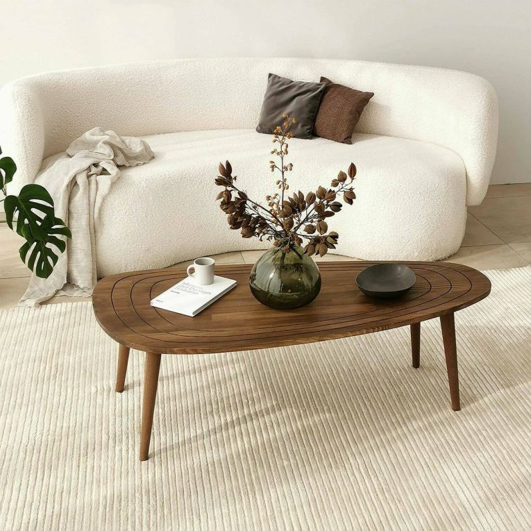 Tavolino soggiorno ovale noce 115x50x38h cm - Eugenia