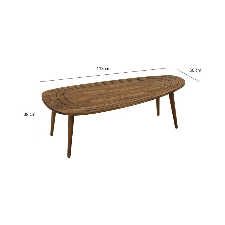 Tavolino soggiorno ovale noce 115x50x38h cm - Eugenia