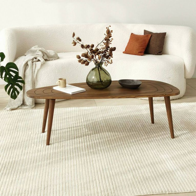 Tavolino soggiorno ovale noce 115x50x38h cm - Eugenia