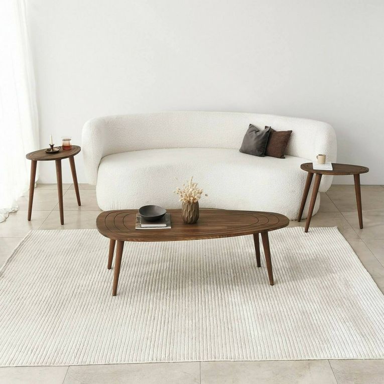 Tavolino soggiorno ovale noce 115x50x38h cm - Eugenia