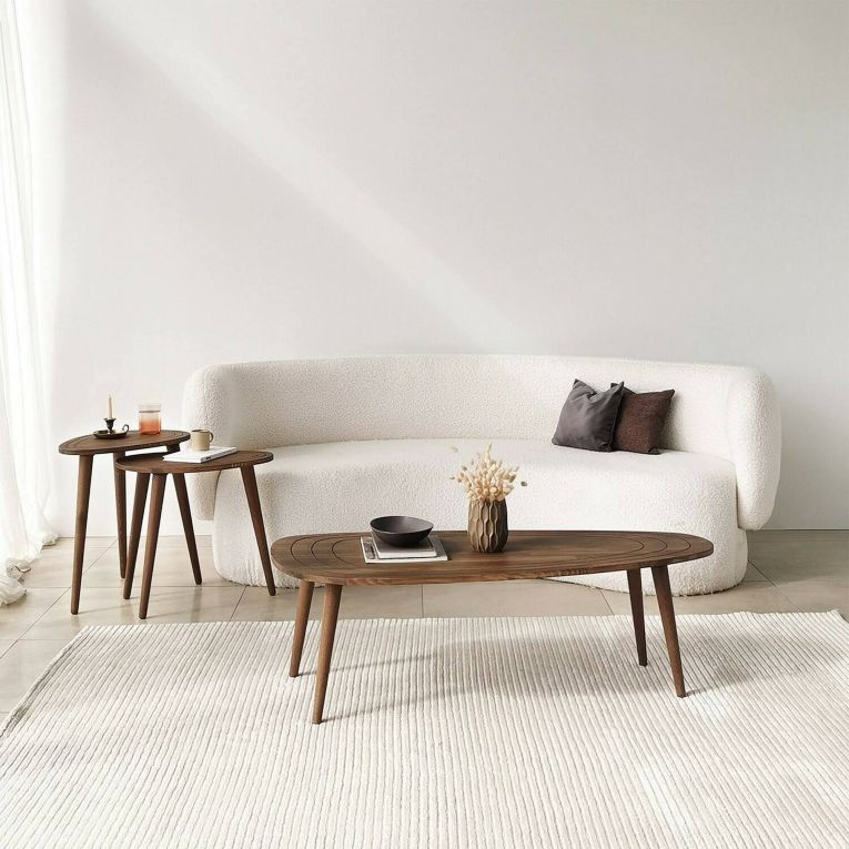 Tavolino soggiorno ovale noce 115x50x38h cm - Eugenia