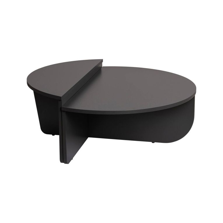 Tavolino soggiorno rettangolare angoli arrotondoti antracite 90x60x35h cm - Feyre