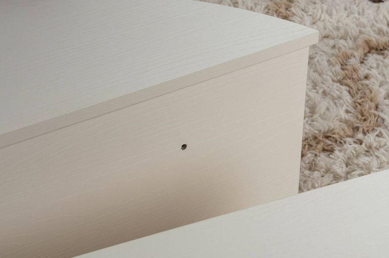 Tavolino soggiorno rettangolare angoli arrotondoti bianco 90x60x35h cm - Feyre