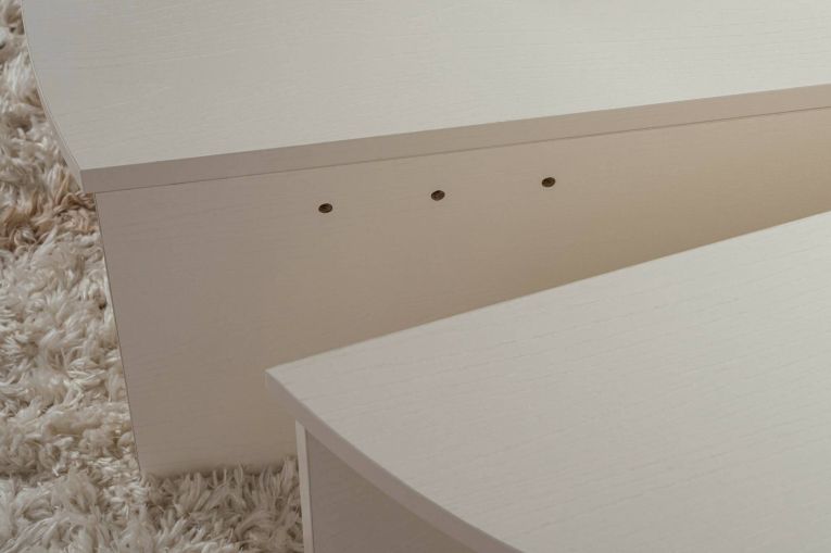Tavolino soggiorno rettangolare angoli arrotondoti bianco 90x60x35h cm - Feyre