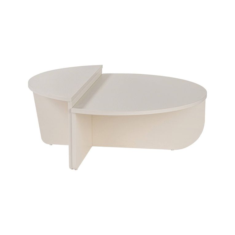 Tavolino soggiorno rettangolare angoli arrotondoti bianco 90x60x35h cm - Feyre