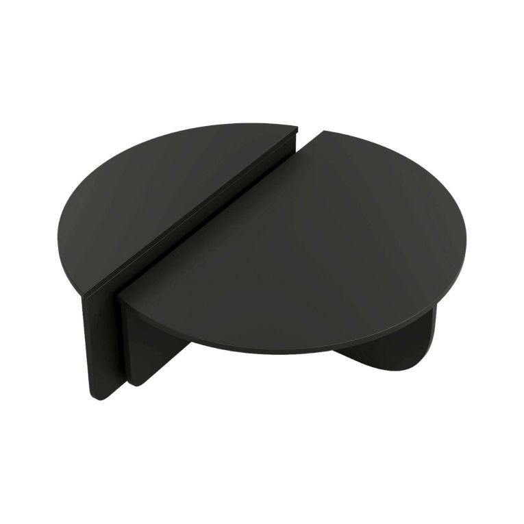 Tavolino soggiorno rettangolare angoli arrotondoti nero 90x90x35h cm - Azim