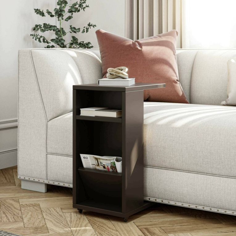 Tavolino soggiorno rettangolare antracite 30x40x63h cm - Blas