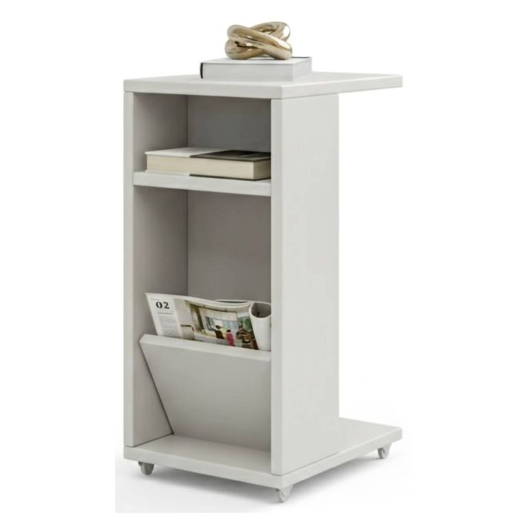 Tavolino soggiorno rettangolare bianco 30x40x63h cm - Blas