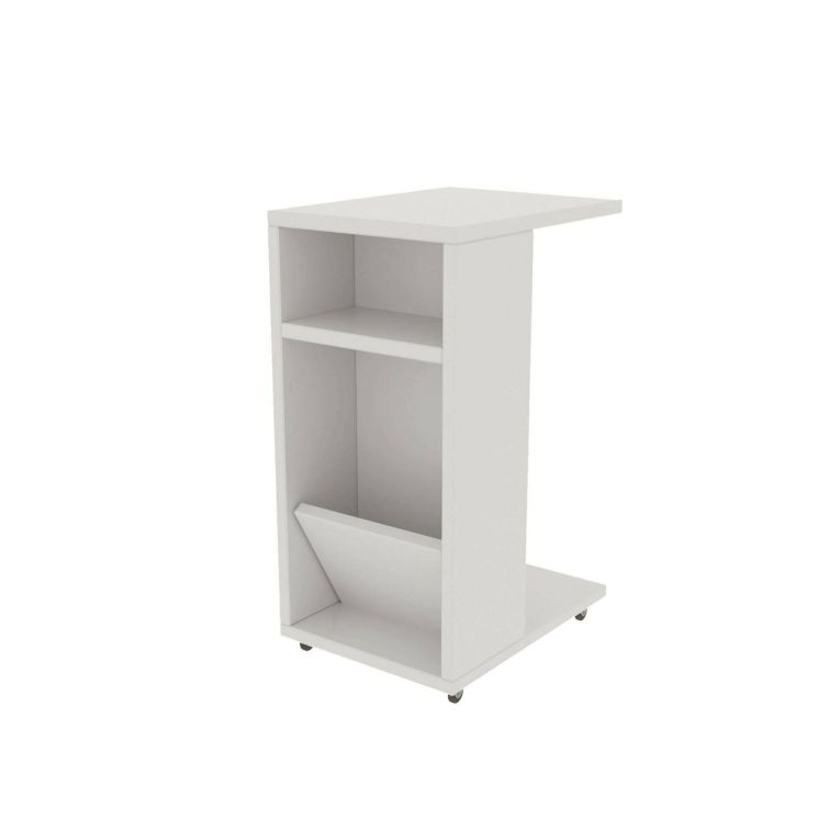 Tavolino soggiorno rettangolare bianco 30x40x63h cm - Blas