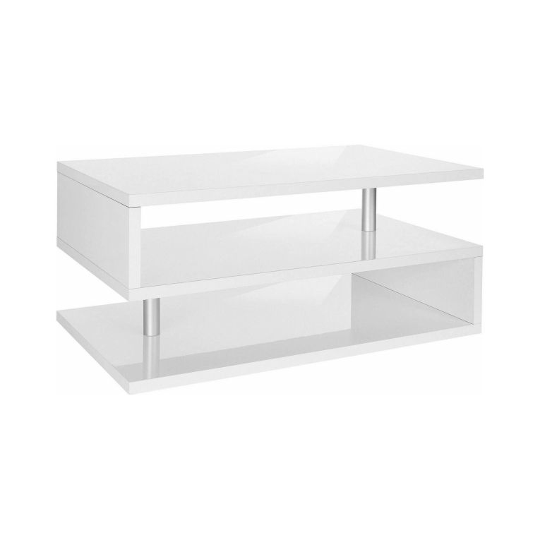 Tavolino soggiorno rettangolare bianco 90x55x41h cm - Natalia