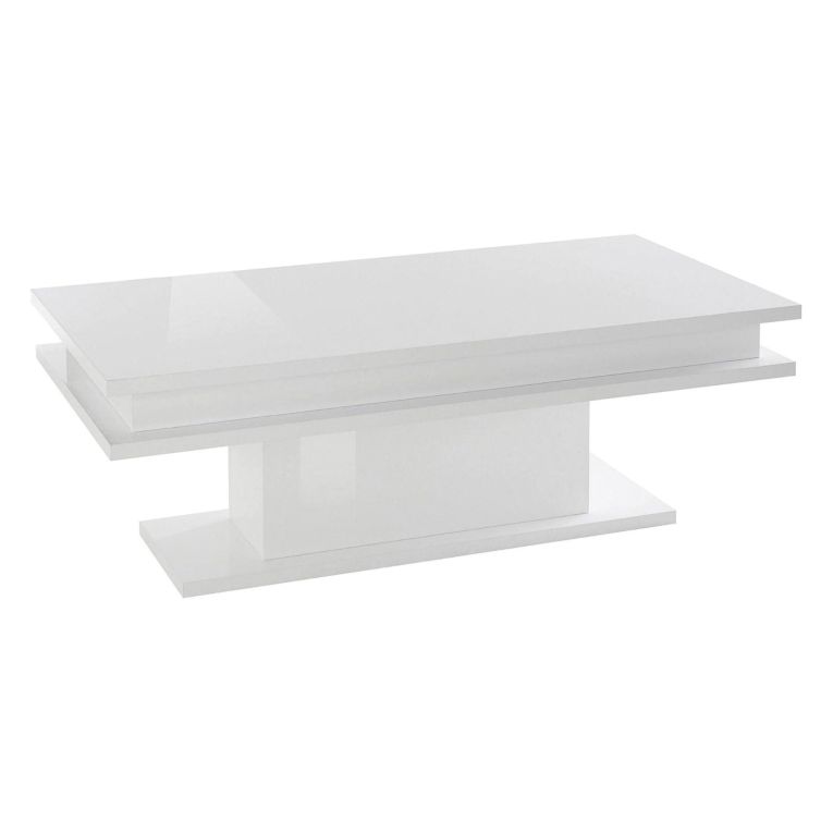 Tavolino soggiorno rettangolare bianco lucido 100x55x42h cm - Aboronzi