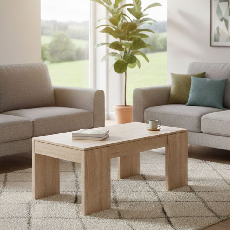Tavolino soggiorno rettangolare rovere 100x43x50h cm - Almo