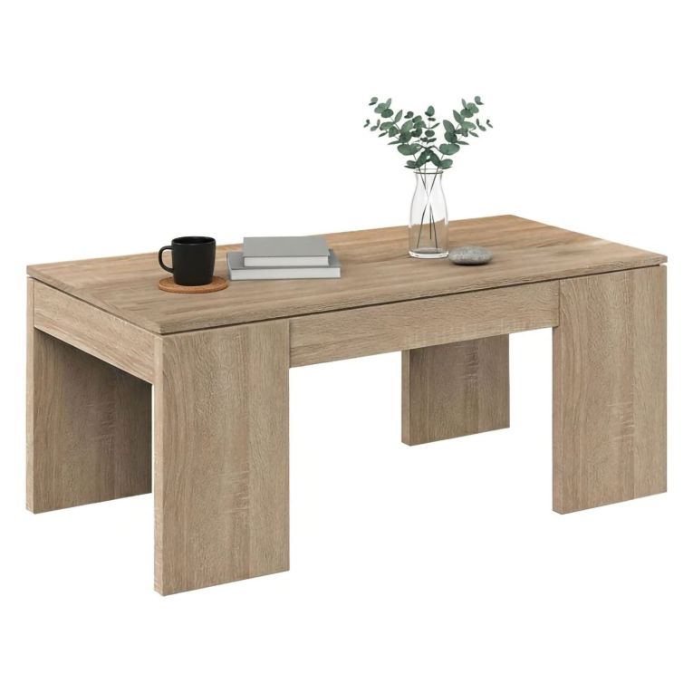 Tavolino soggiorno rettangolare rovere 100x43x50h cm - Almo