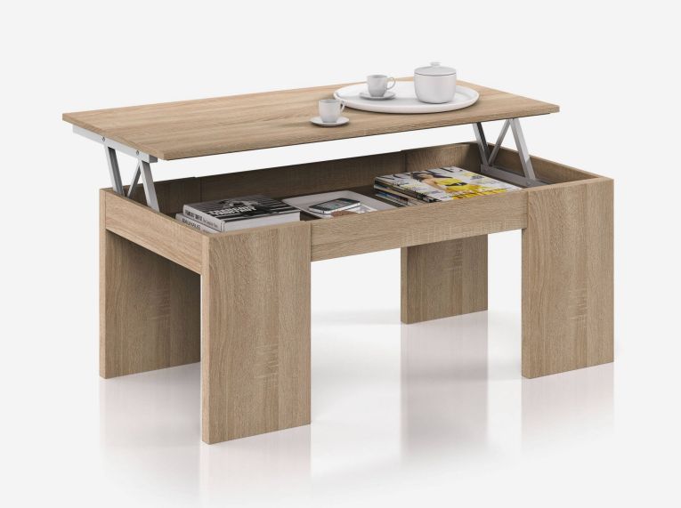 Tavolino soggiorno rettangolare rovere 100x43x50h cm - Almo