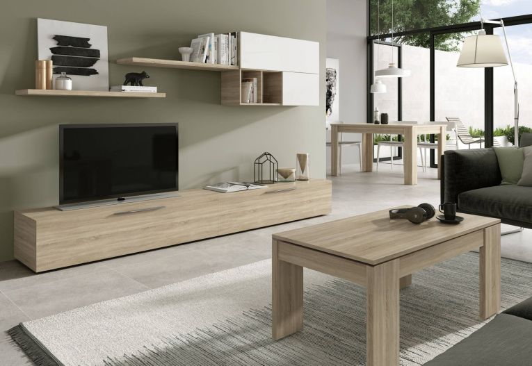 Tavolino soggiorno rettangolare rovere 100x43x50h cm - Almo