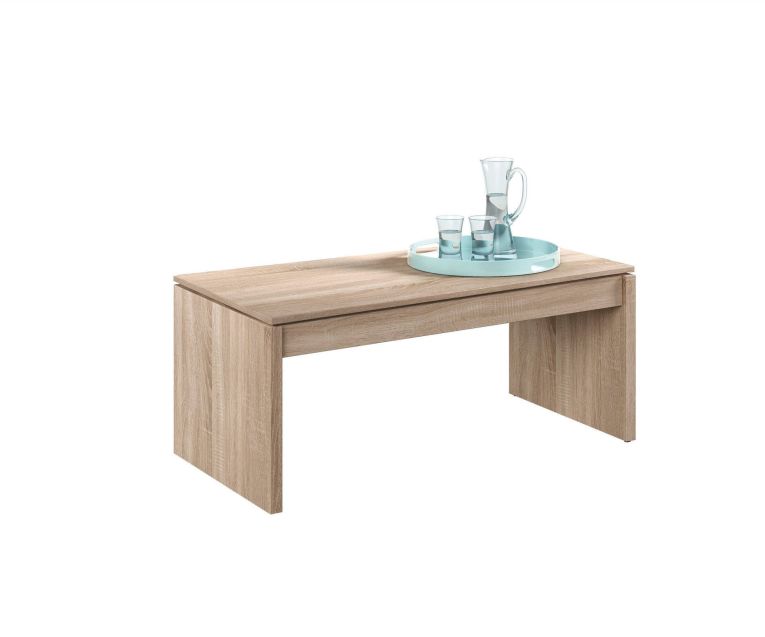 Tavolino soggiorno rettangolare rovere 102x43x50h cm contenitore - Adrina