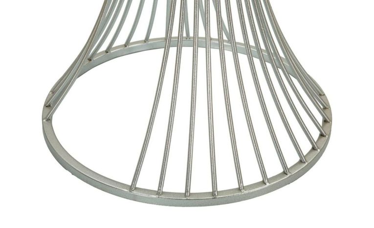 Tavolino soggiorno rotondo argento 50x50x100h cm - Merli
