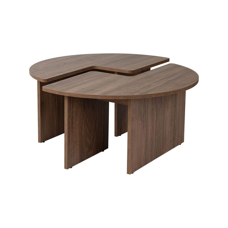 Tavolino soggiorno rotondo noce 90x90x41h cm - Tairn