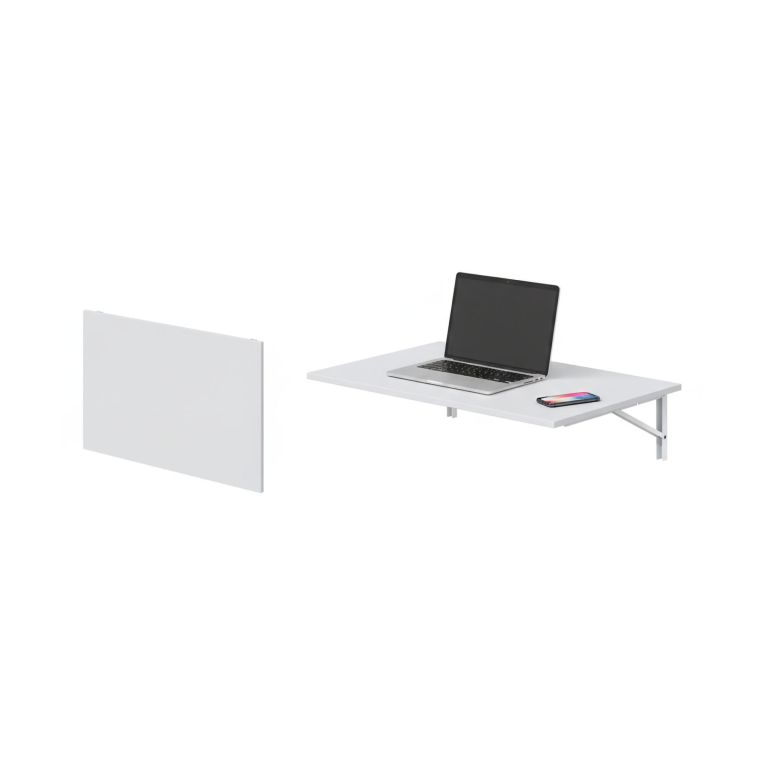 Tavolo a scomparsa Bianco un Posto Salvaspazio 78x50x21h cm, Forma Rettangolare - Grandate