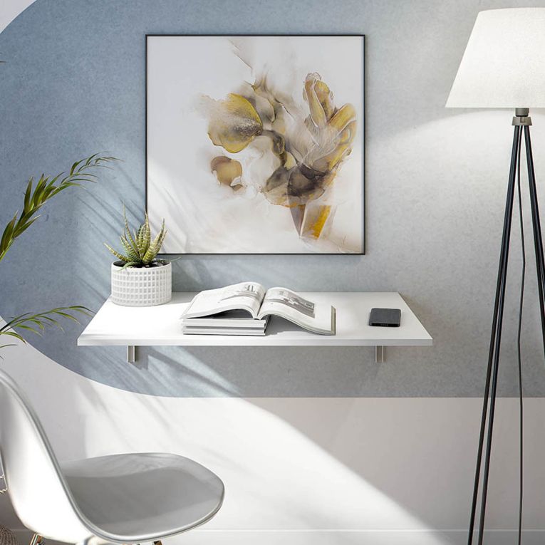 Tavolo a scomparsa Bianco un Posto Salvaspazio 78x50x21h cm, Forma Rettangolare - Grandate
