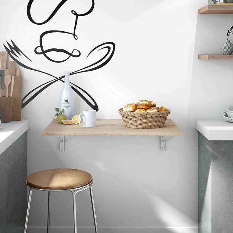 Tavolo a scomparsa Marrone Rovere Bianco un Posto Salvaspazio 78x50x21h cm, Forma Rettangolare - Grandate