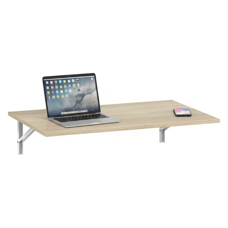 Tavolo a scomparsa Marrone Rovere Bianco un Posto Salvaspazio 78x50x21h cm, Forma Rettangolare - Grandate
