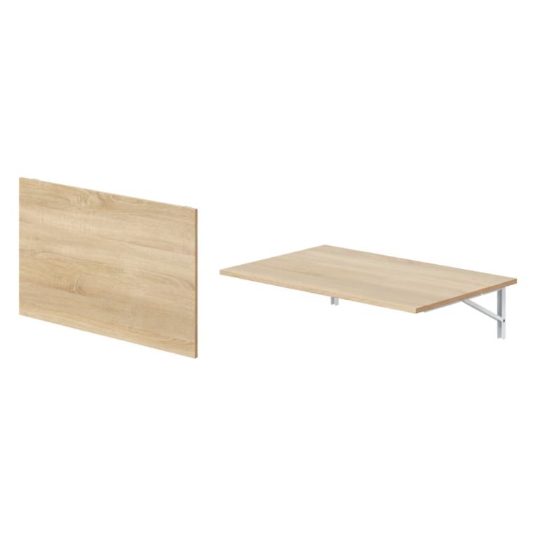 Tavolo a scomparsa Marrone Rovere Bianco un Posto Salvaspazio 78x50x21h cm, Forma Rettangolare - Grandate