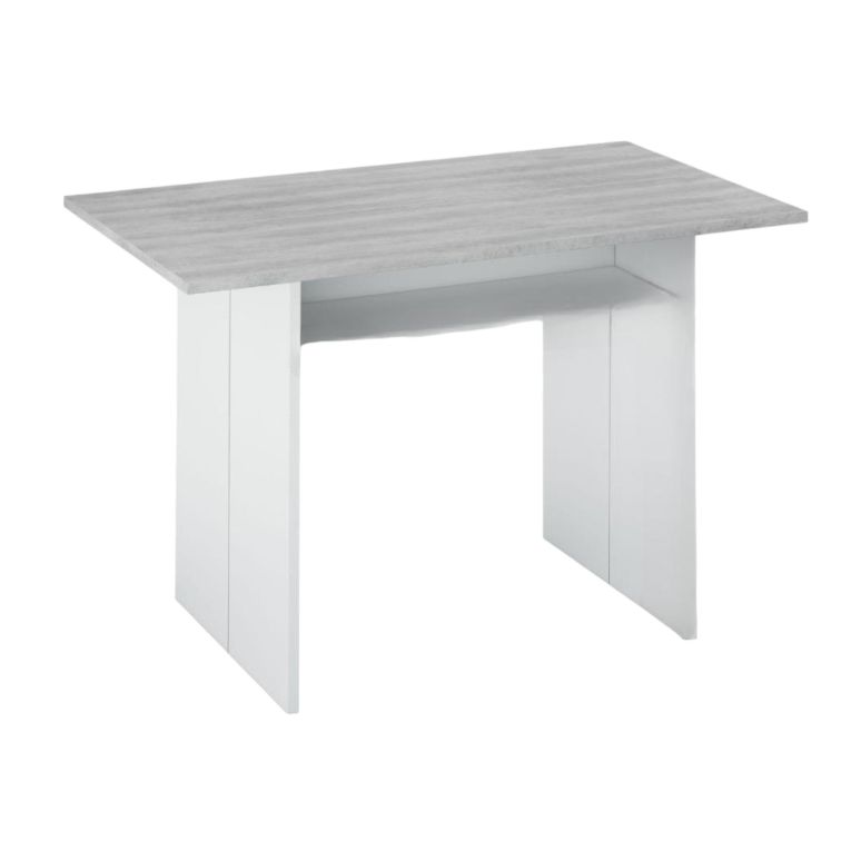 Tavolo allungabile 2-4 posti 120x35cm bianco e cemento - Arila