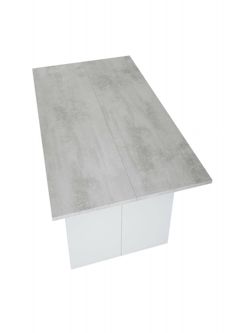Tavolo allungabile 2-4 posti 120x35cm bianco e cemento - Arila