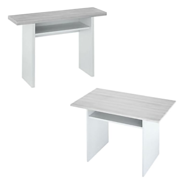Tavolo allungabile 2-4 posti 120x35cm bianco e cemento - Arila